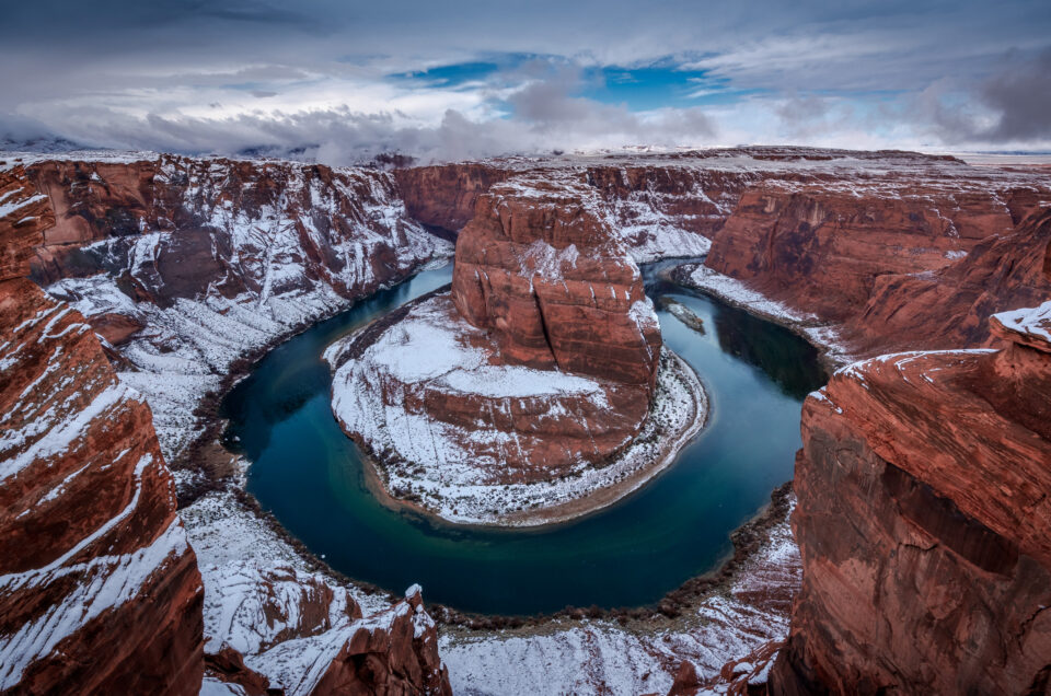 horseshoe bend im schnee